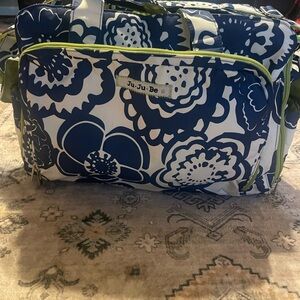 Ju-Ju-Be Cobalt Blossom Diaper Bag Perfect for Twin Mamas!